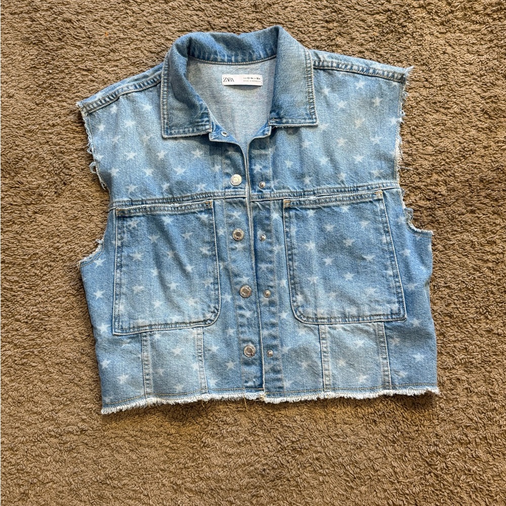 Zara Light Blue Denim Vest size 13/14
